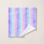 パステルキャンディースワーズ | ソフトストライプのファンタジーパターン バスタオルセット (ウォッシュタオル)