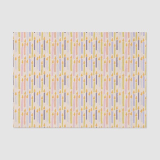 パステルキャンドルパターンお洒落ティッシュペーパー 薄葉紙 (正面)