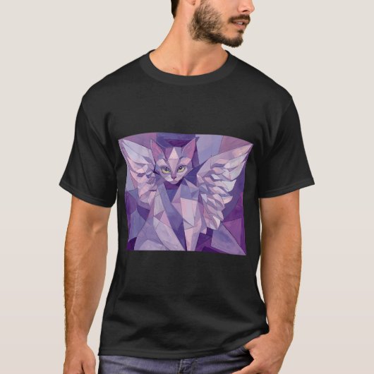 パステルキュビスト 猫 Tシャツ (正面)