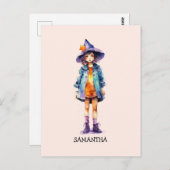 パステルキュートウィッチガールハロウィンエステティック ポストカード (正面/裏面)