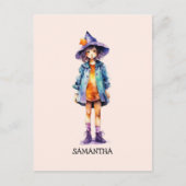 パステルキュートウィッチガールハロウィンエステティック ポストカード (正面)