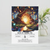 パステルキュートウッドランドデジタル誕生日 招待状 (スタンド正面)