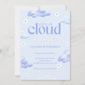 パステルキュートクラウドナインガールズアンドボーイズ9誕生日 招待状 (正面)