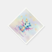 パステルキュートドラゴンガールベビーシャワー スタンダードカクテルナプキン (角)