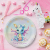 パステルキュートドラゴンガールベビーシャワー ペーパープレート (パーティー)