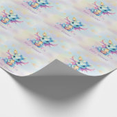 パステルキュートドラゴンガールベビーシャワー ラッピングペーパー (角)