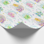 パステルキュートドラゴンズ&レインボウ ラッピングペーパー (角)