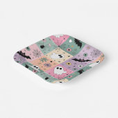 パステルキュートハロウィン不気味幽霊市松模様に ペーパープレート (傾斜あり)