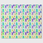 パステルキュートバニーラビットキッドスケッチ春カラー ラッピングペーパー (フラット)