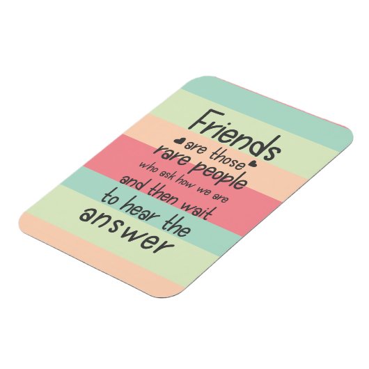 パステルキュートフレンズレアフレンドシップ引用文ストライプ マグネット (左側)