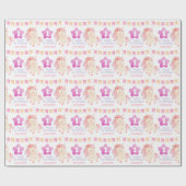 パステルキュートユニコーンパーティーフラグ子供の誕生日 ラッピングペーパー (フラット)