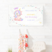 パステルキュートユニコーンマジカルデイ誕生日 横断幕 (インサイチュ)