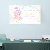 パステルキュートユニコーンマジカルデイ誕生日 横断幕 (トレードショー)