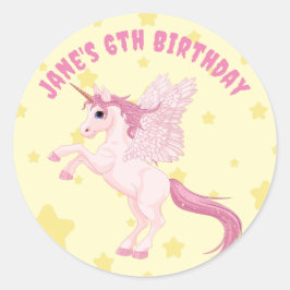 パステルキュートユニコーン誕生日パーティー ラウンドシール