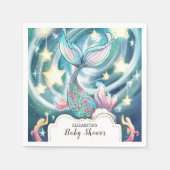 パステルキュート人魚ベビーシャワー スタンダードカクテルナプキン (正面)