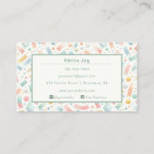 パステルキュート紙吹雪ウォーターカラーパーティーとイベント 名刺 (裏面)