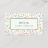 パステルキュート紙吹雪ウォーターカラーパーティーとイベント 名刺 (正面)