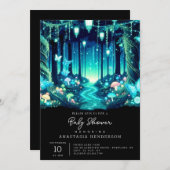 パステルキュート魅惑の森の赤ちゃんシャワー 招待状 (正面/裏面)