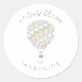 パステルキルトホットエアバルーンベビーシャワー ラウンドシール