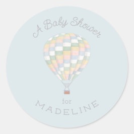 パステルキルトホットエアバルーンベビーシャワー ラウンドシール