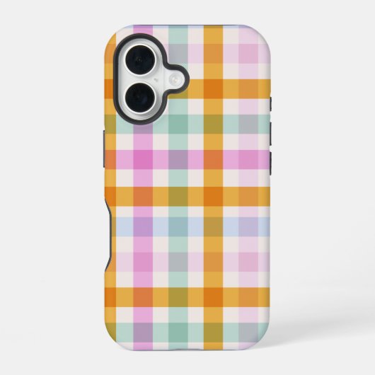 パステルギンガムスマホケース iPhone 16ケース (裏面)