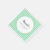 パステルギンガムナプキン ベビーシャワー 緑 スタンダードカクテルナプキン (角)