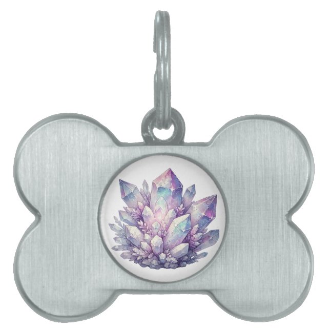 パステルクォーツクラスター ペットネームタグ (正面)