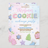 パステルクッキー交換パーティー 招待状 (正面/裏面)