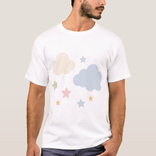 パステルクラウドと星のベビーシャワー Tシャツ