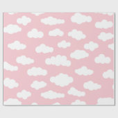 パステルクラウドアステティックホワイトとピンクアート ラッピングペーパー (フラット)