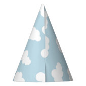 パステルクラウドエステティックベビーブルーとホワイト パーティーハット (裏面)