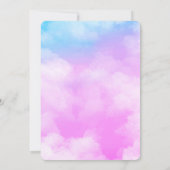 パステルクラウドナインウォーターカラーパープルブライダルシャワー 招待状 (裏面)