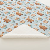 パステルクラシックカラーズクリスマスジンジャーブレッドマン シェルパブランケット (3/4)