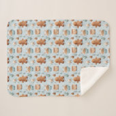 パステルクラシックカラーズクリスマスジンジャーブレッドマン シェルパブランケット (正面(横))