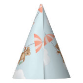 パステルクラシックホテルテディベアーピーチブルー パーティーハット (裏面)