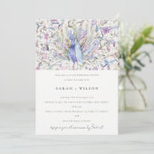 パステルクラシーウォーターカラーピーコックリハーサルディナー 招待状 (スタンド正面)