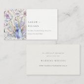 パステルクラシーウォーターカラーピーコック結婚のウェブサイト エンクロージャーカード (正面/裏面)