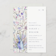 パステルクラッシー華美ウォーターカラーピーコック婚約