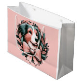 パステルクリスマスオーストラリアシェパードリース ラージペーパーバッグ (正面アングル)