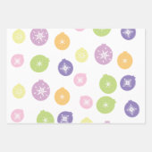 パステルクリスマスオーナメントスノーフレークスパターン ラッピングペーパーシート (正面2)