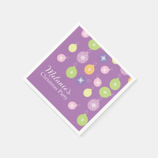 パステルクリスマスオーナメント スタンダードカクテルナプキン (角)
