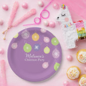 パステルクリスマスオーナメント ペーパープレート (パーティー)