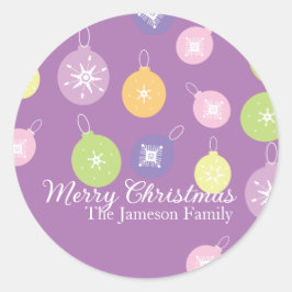 パステルクリスマスオーナメント ラウンドシール