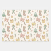 パステルクリスマスギフトラップ ラッピングペーパーシート (正面3)