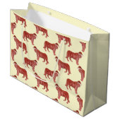 パステルクリスマスサファリアニマルズピンクタイガーラピン ラージペーパーバッグ (正面アングル)