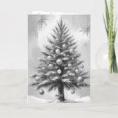 パステルクリスマスツリーとオーナメントとスノーフレーク シーズンカード (裏面)