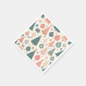 パステルクリスマスツリーオーナメントズホリデイ スタンダードカクテルナプキン (角)