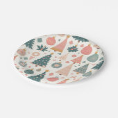 パステルクリスマスツリーオーナメントズホリデイ ペーパープレート (アングル)