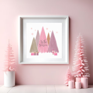 パステルクリスマスツリーズザシーズンのフレームなし ポスター