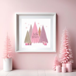 パステルクリスマスツリーズザシーズンのフレームなし ポスター